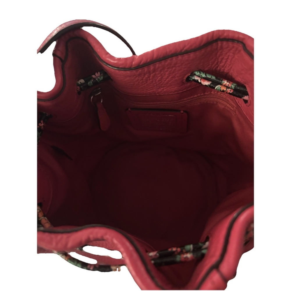 Coach Limited Edition Floral Pebbled Leather Kelsey Bucket Bag Pink F57544 - Picture 7 of 7